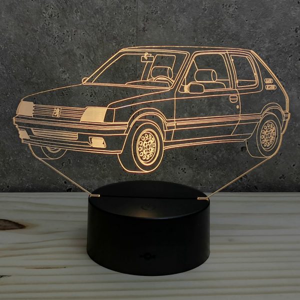 Lampe illusion 3D Peugeot 205 GTI