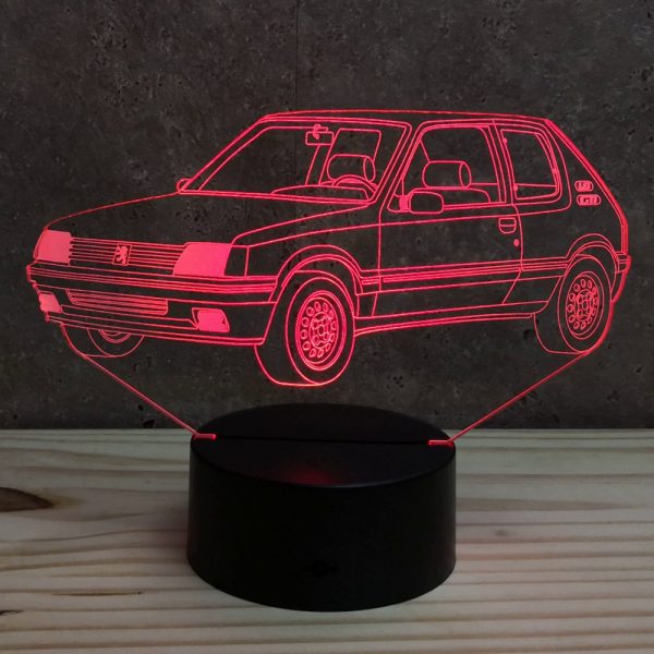 Lampe illusion 3D Peugeot 205 GTI