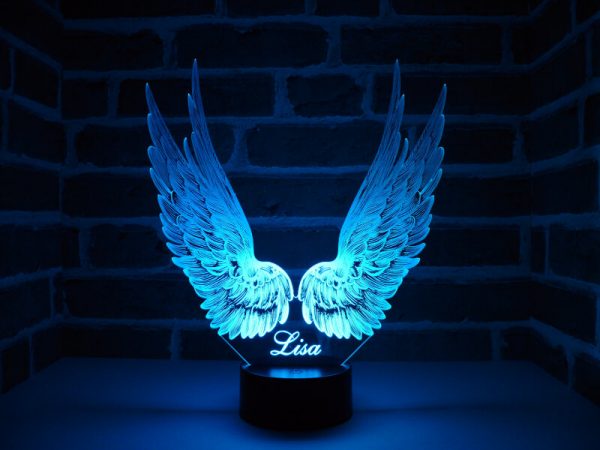 Lampe illusion 3D Ailes d'ange