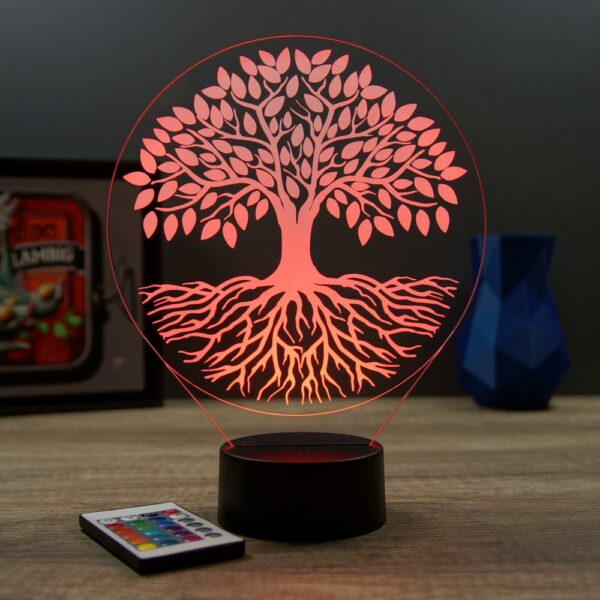Lampe illusion 3D arbre de vie