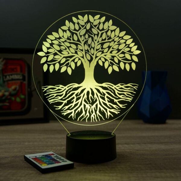 Lampe illusion 3D arbre de vie