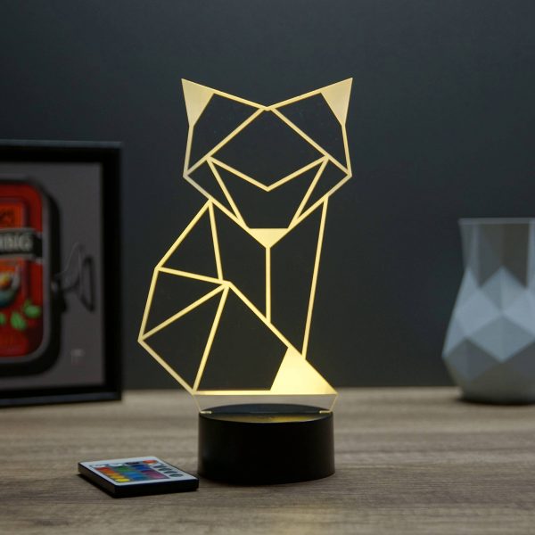 Lampe illusion 3D Renard Origami