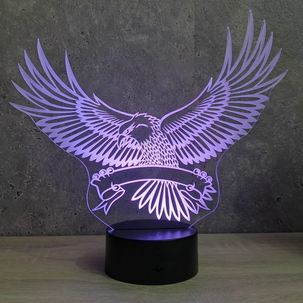 Lampe illusion 3D Aigle sur bannière