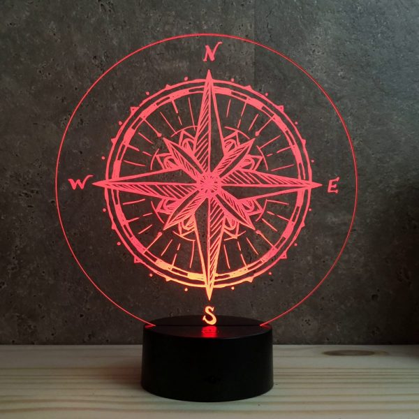 Lampe illusion 3D Boussole