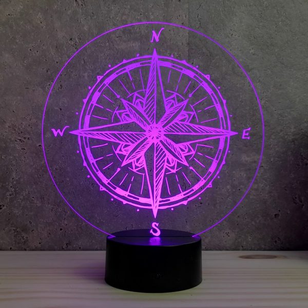 Lampe illusion 3D Boussole