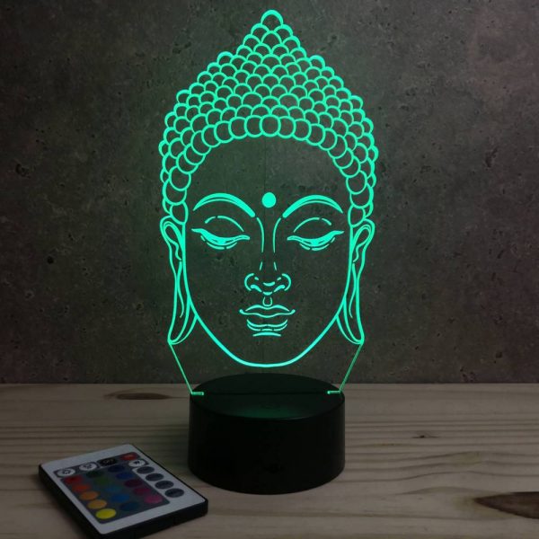 Lampe illusion 3D Tête de Buddha