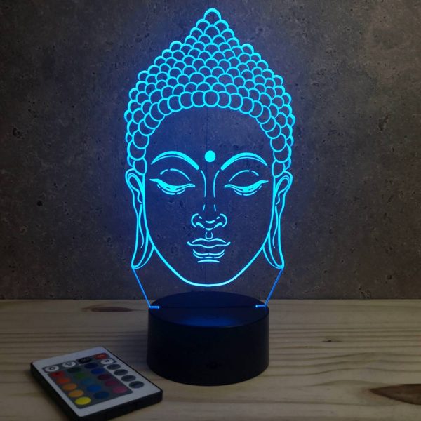Lampe illusion 3D Tête de Buddha