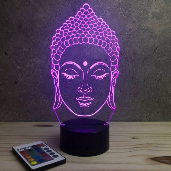 Lampe illusion 3D Tête de Buddha