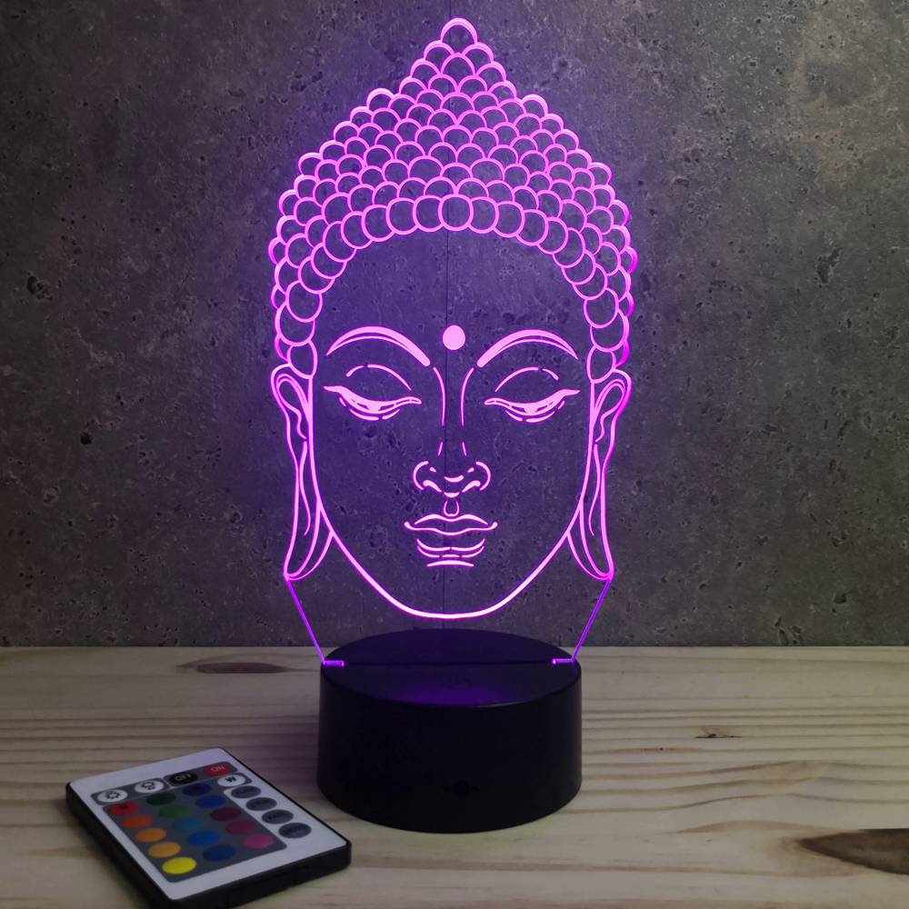 Lampe illusion 3D Tête de Buddha - jnb maker
