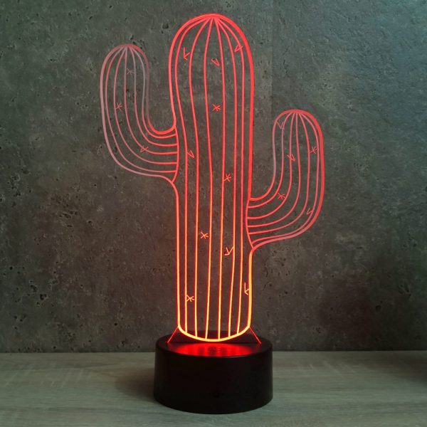 Lampe illusion 3D Cactus