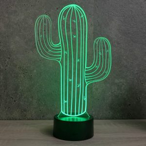 Lampe illusion 3D Cactus