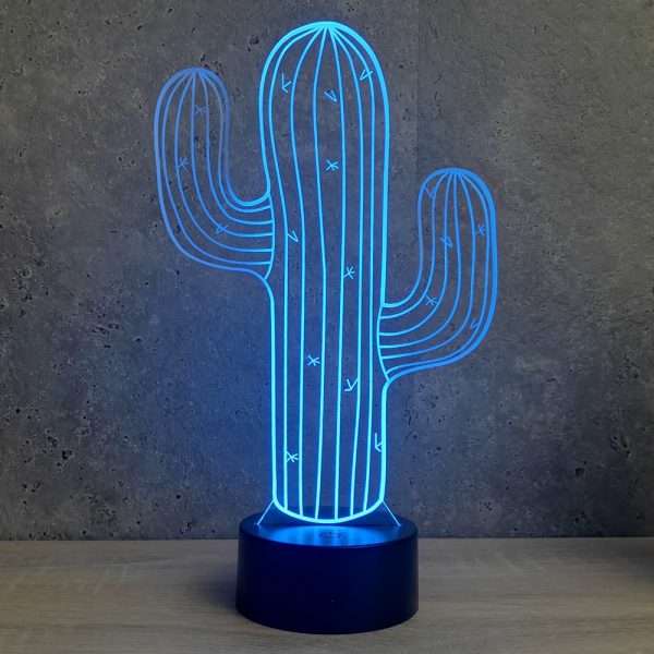 Lampe illusion 3D Cactus