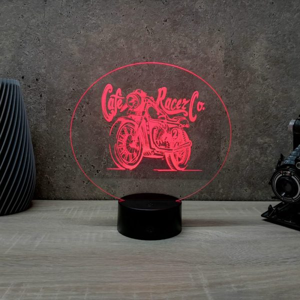 Lampe illusion 3D Moto Café Racer