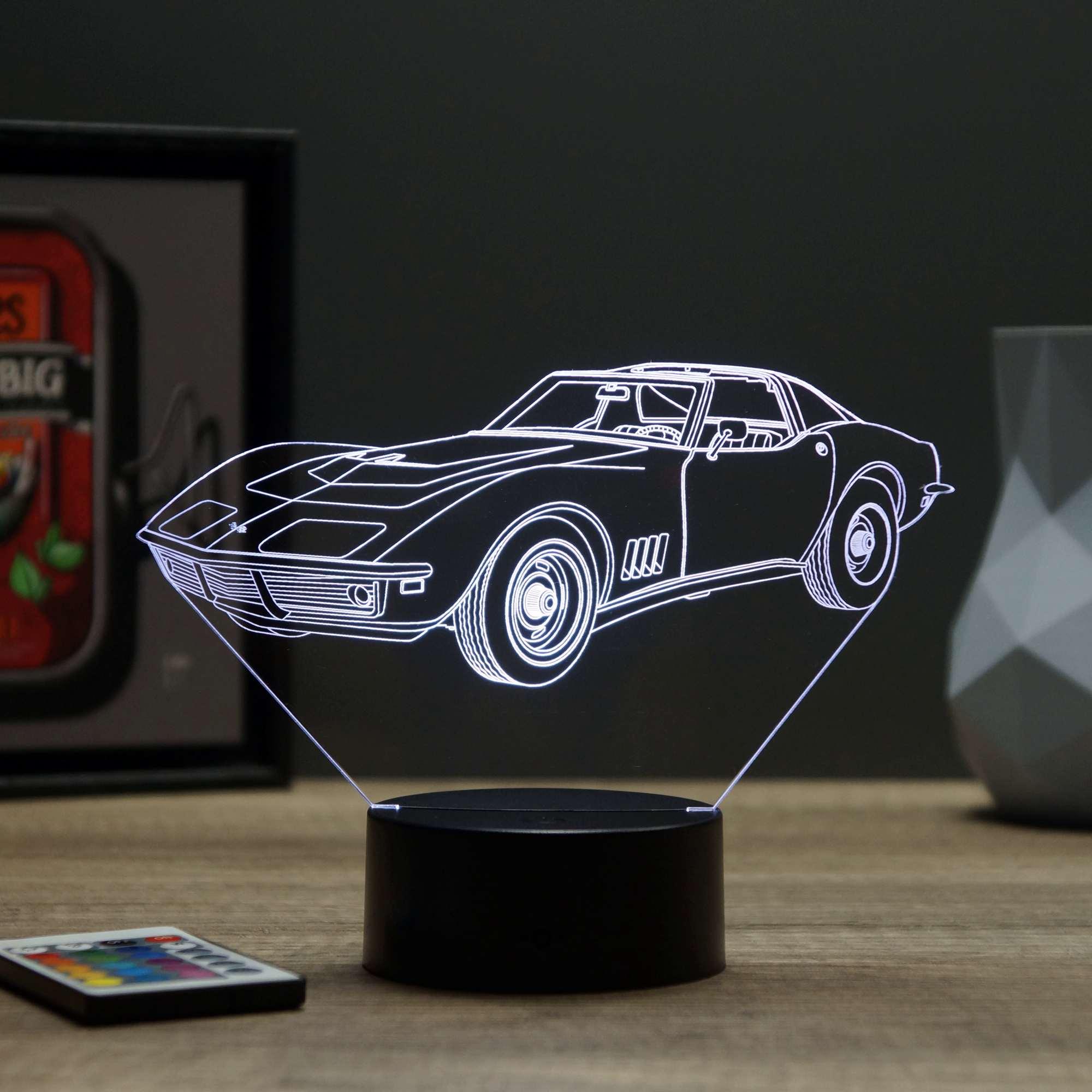 Lampe illusion 3D Corvette C3 1968