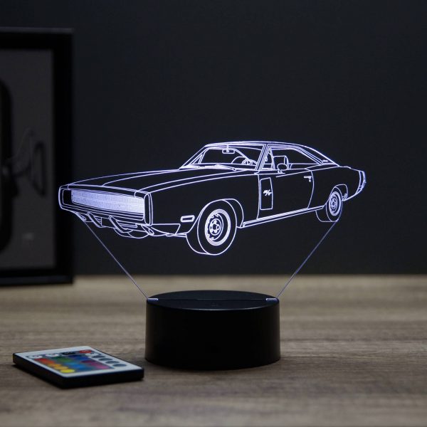 Lampe illusion 3D Dodge Charger 1970