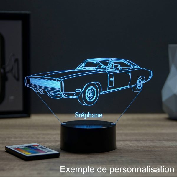 Lampe illusion 3D Dodge Charger 1970