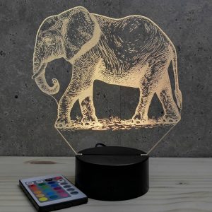 Lampe illusion 3D Éléphant