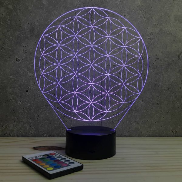 Lampe illusion 3D Fleur de vie