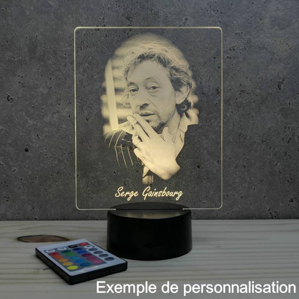 Lampe illusion 3D Serge Gainsbourg