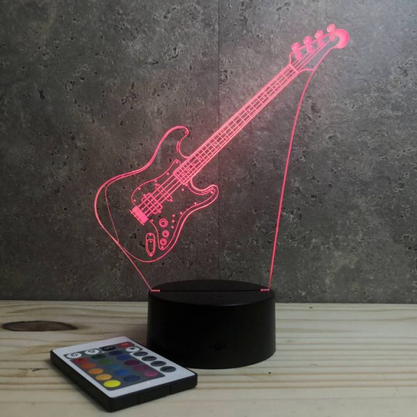 Lampe illusion 3D Guitare Basse