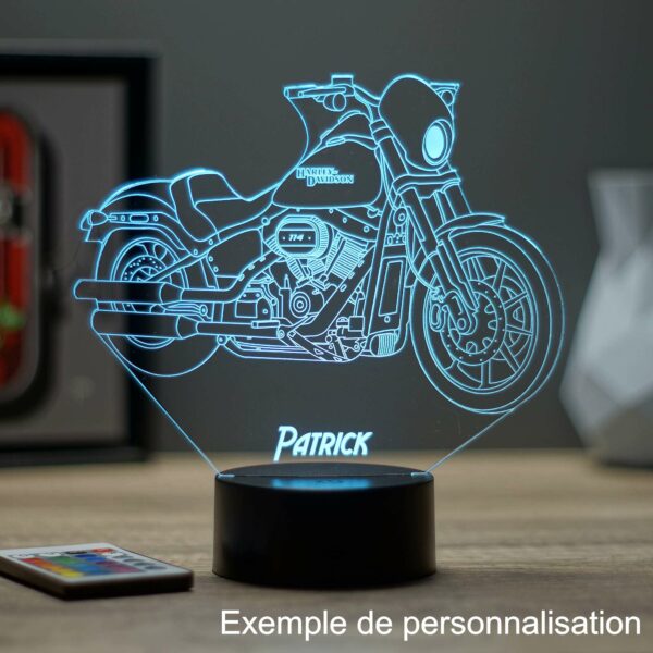 Lampe illusion 3D FatBoy Harley Davidson