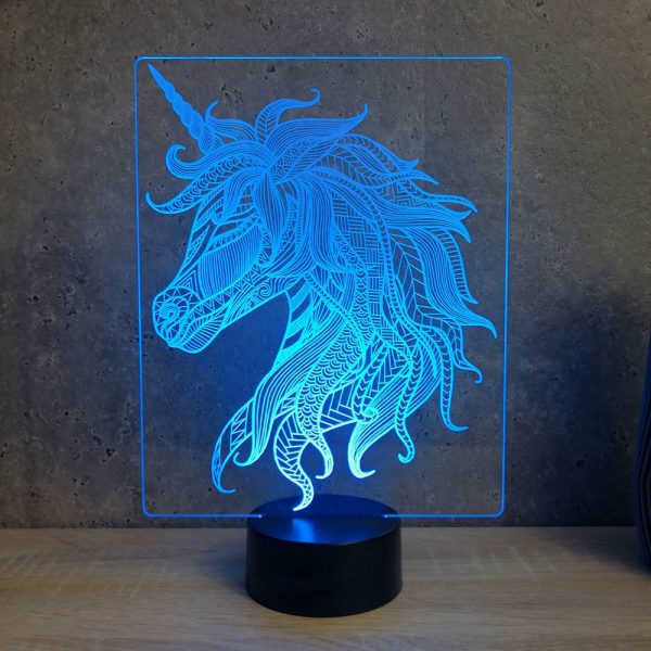 Lampe illusion 3D Licorne