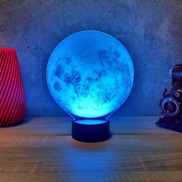 Lampe illusion 3D Lune