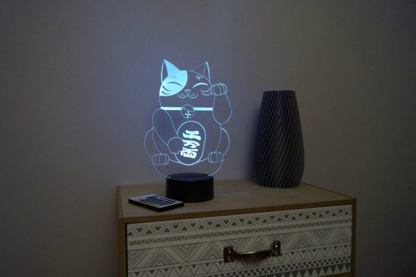 Lampe illusion 3D Maneki-Neko