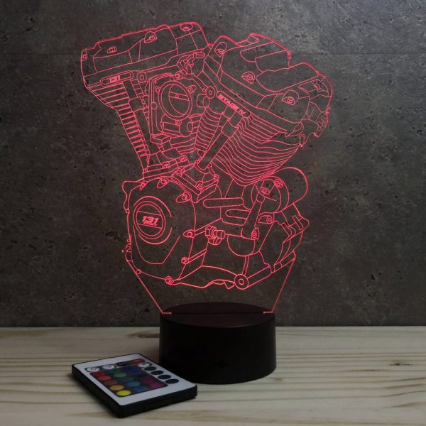 Lampe illusion 3D Moteur Harley Davidson