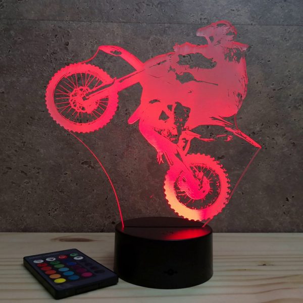 Lampe illusion 3D Motocross