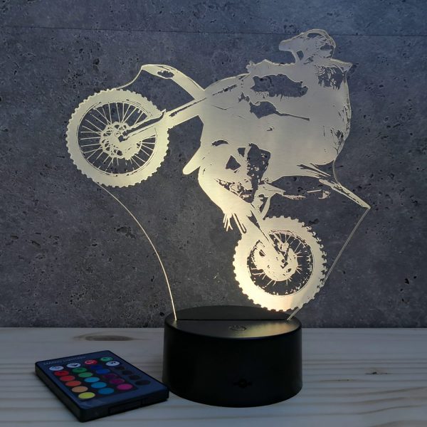 Lampe illusion 3D Motocross