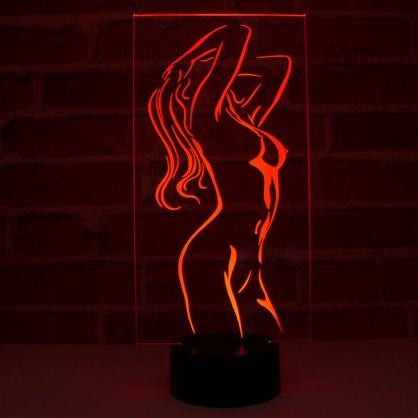Lampe illusion 3D Nue de femme