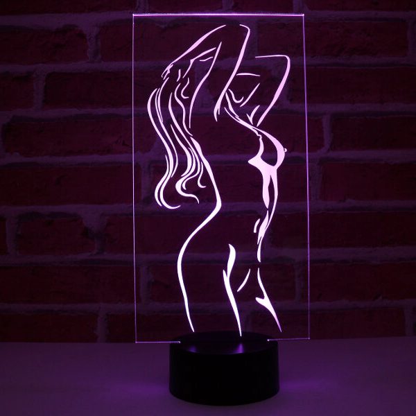 Lampe illusion 3D Nue de femme