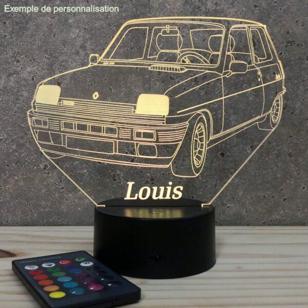 Lampe illusion 3D Renault R5 Alpine Turbo