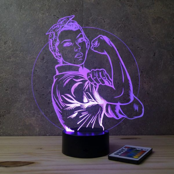 Lampe illusion 3D Rosie la riveteuse