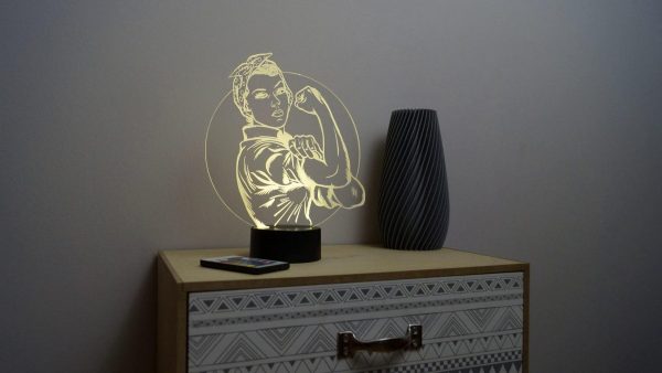 Lampe illusion 3D Rosie la riveteuse