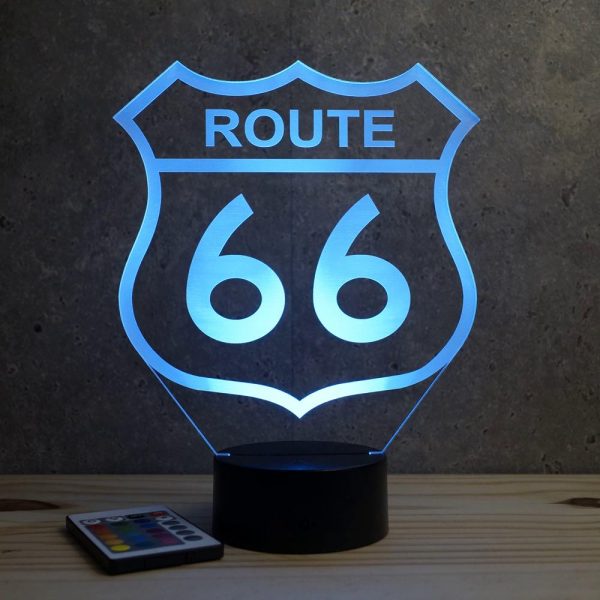 Lampe illusion 3D Route 66