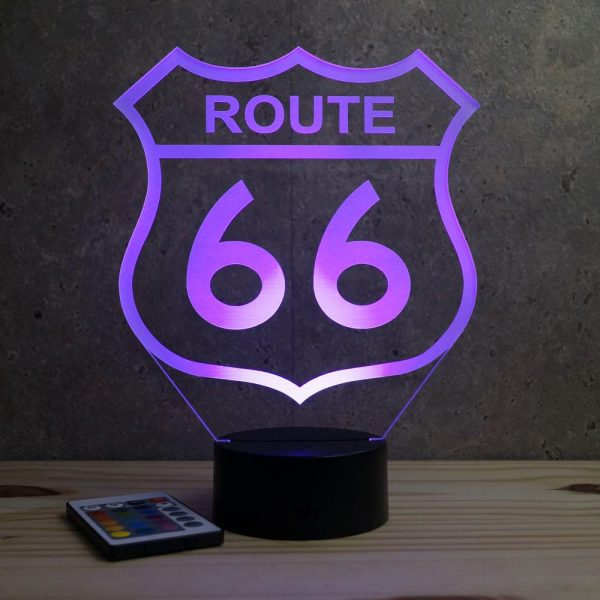 Lampe illusion 3D Route 66