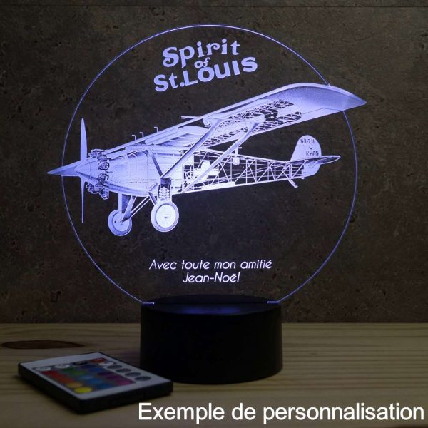 Lampe illusion 3D Spirit of St Louis