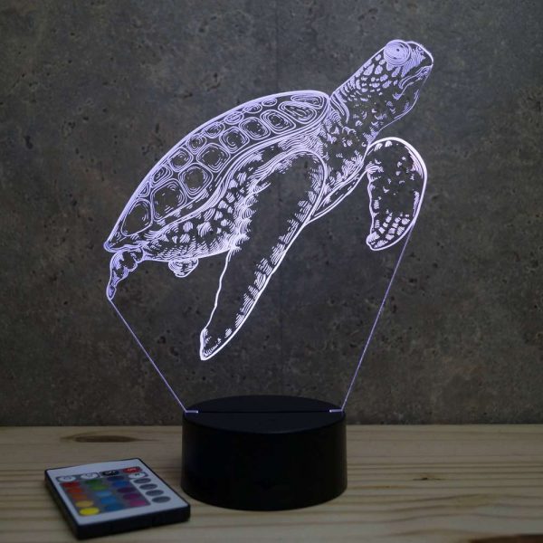 Lampe illusion 3D Tortue marine
