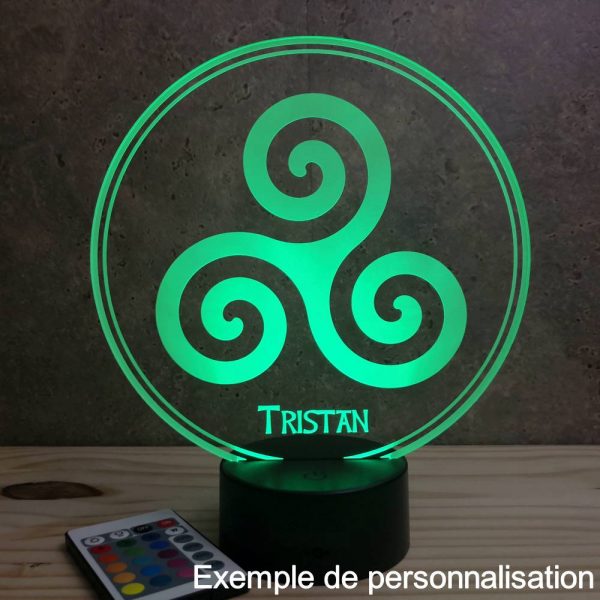 Lampe illusion 3D Triskele celtique