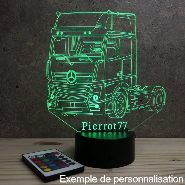 Lampe illusion 3D Camion Mercedes Actros