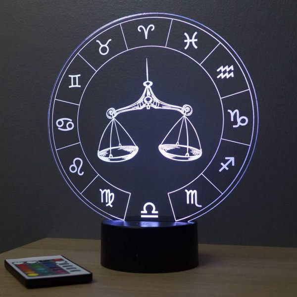 Lampe illusion 3D Astrologie Balance