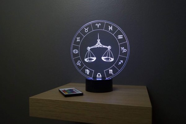 Lampe illusion 3D Astrologie Balance