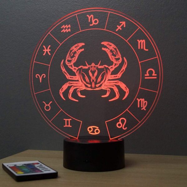 Lampe illusion 3D Astrologie Cancer