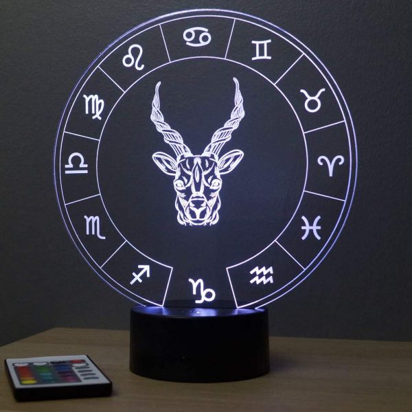 Lampe illusion 3D Astrologie Capricorne