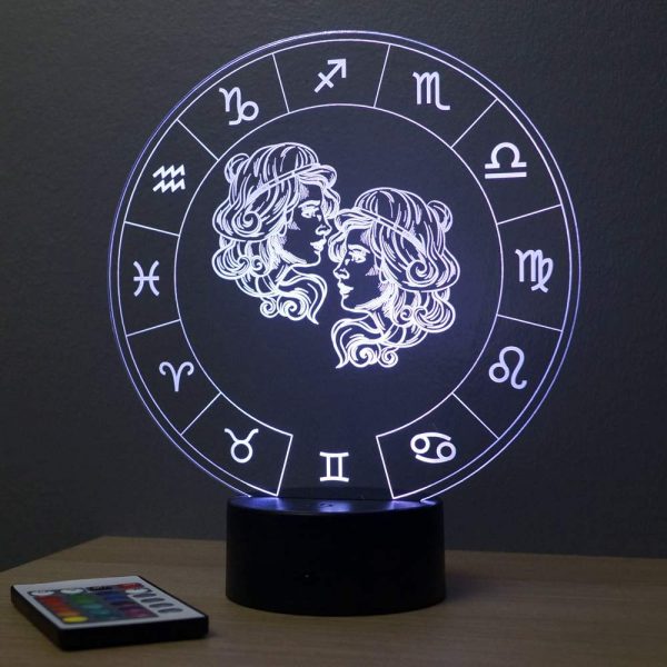 Lampe illusion 3D Astrologie Gémeaux