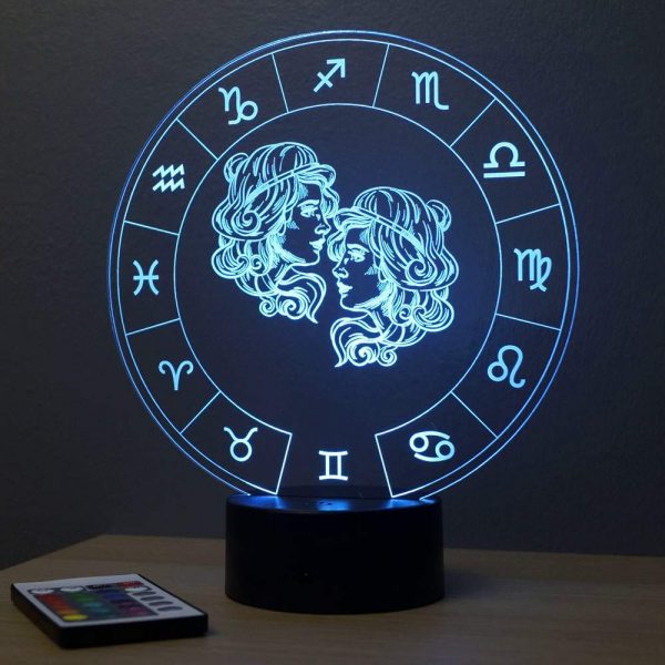 Lampe illusion 3D Astrologie Gémeaux
