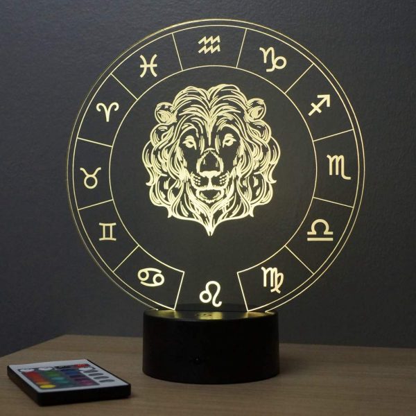 Lampe illusion 3D Astrologie Lion