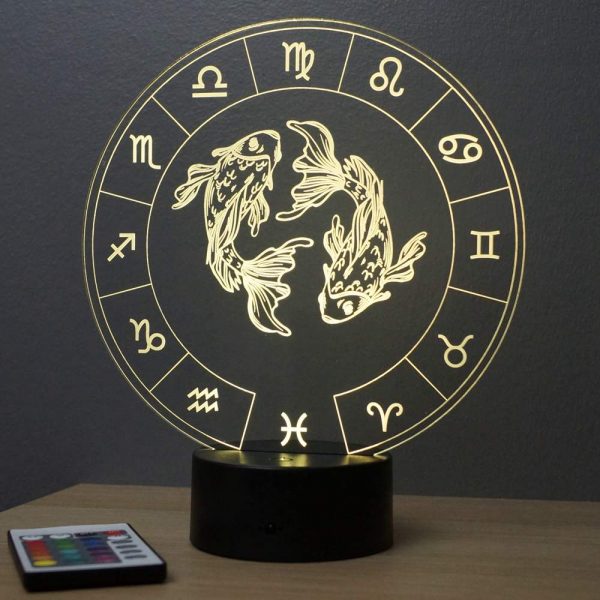 Lampe illusion 3D Astrologie Poisson